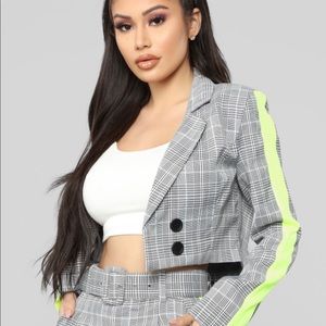 2pcs marching blazer and pants with belt